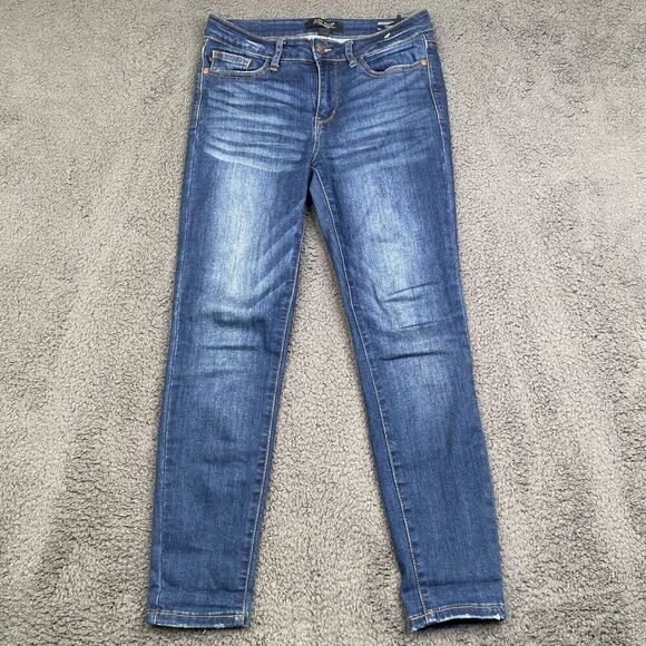 Judy Blue Jeans Relaxed Fit Mid Rise Skinny Cropped JB82102DK Womens 27 - Picture 1 of 12